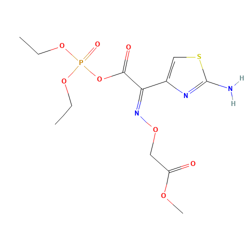 diethoxyphosphoryl (2Z)-2-(2-amino-1,3-thiazol-4-yl)-2-(2-methoxy-2-oxoethoxy)iminoacetate (CAS: 25188-98-1) - Related Chemical Product