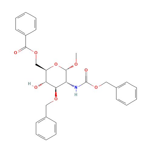 [(2R,3S,4R,5R,6S)-3-hydroxy-6-methoxy-4-phenylmethoxy-5-(phenylmethoxycarbonylamino)oxan-2-yl]methyl benzoate (CAS: 87907-36-6) - Related Chemical Product