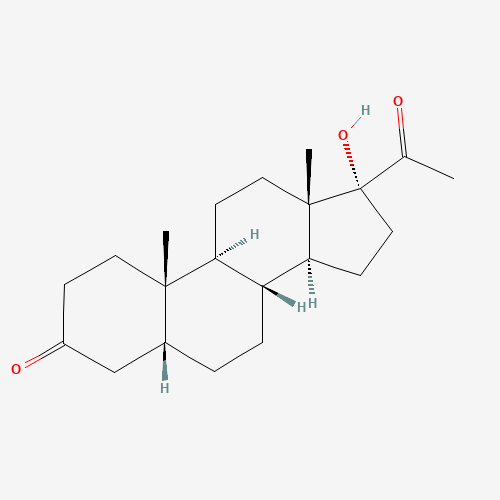 (5R,8R,9S,10S,13S,14S,17R)-17-acetyl-17-hydroxy-10,13-dimethyl-2,4,5,6,7,8,9,11,12,14,15,16-dodecahydro-1H-cyclopenta[a]phenanthren-3-one (CAS: 570-58-1) - Related Chemical Product