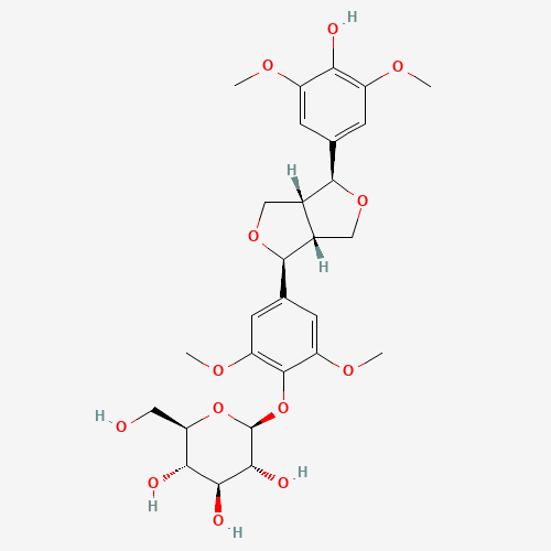 (2S,3R,4S,5S,6R)-2-[4-[(3S,3aR,6S,6aR)-3-(4-hydroxy-3,5-dimethoxyphenyl)-1,3,3a,4,6,6a-hexahydrofuro[3,4-c]furan-6-yl]-2,6-dimethoxyphenoxy]-6-(hydroxymethyl)oxane-3,4,5-triol (CAS: 7374-79-0) - Related Chemical Product