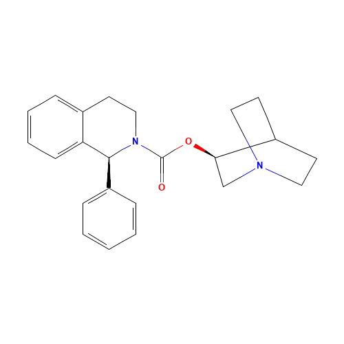 (1S)-(3S)-1-Azabicyclo[2.2.2]oct-3-yl 3,4-Dihydro-1-phenyl-2(1H)-isoquinoline carboxylate (CAS: 732228-02-3) - Related Chemical Product