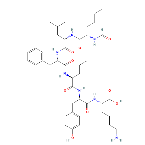 (2S)-6-amino-2-[[(2S)-2-[[(2S)-2-[[(2S)-2-[[(2S)-2-[[(2S)-2-formamidohexanoyl]amino]-4-methylpentanoyl]amino]-3-phenylpropanoyl]amino]hexanoyl]amino]-3-(4-hydroxyphenyl)propanoyl]amino]hexanoic acid (CAS: 71901-21-8) - Related Chemical Product