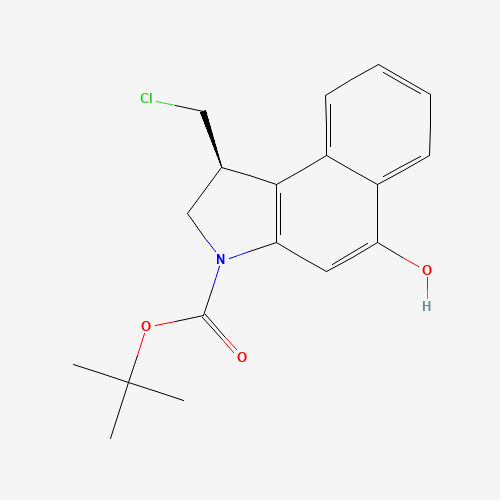 (S)-tert-Butyl 1-(chloromethyl)-5-hydroxy-1H-benzo[e]indole-3(2H)-carboxylate (CAS: 130007-86-2) - Chemical Structure and Molecular Formula 