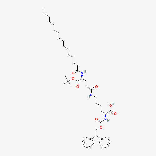 (2S)-2-(9H-fluoren-9-ylmethoxycarbonylamino)-6-[[(4S)-4-(hexadecanoylamino)-5-[(2-methylpropan-2-yl)oxy]-5-oxopentanoyl]amino]hexanoic acid (CAS: 1491158-62-3) - Related Chemical Product