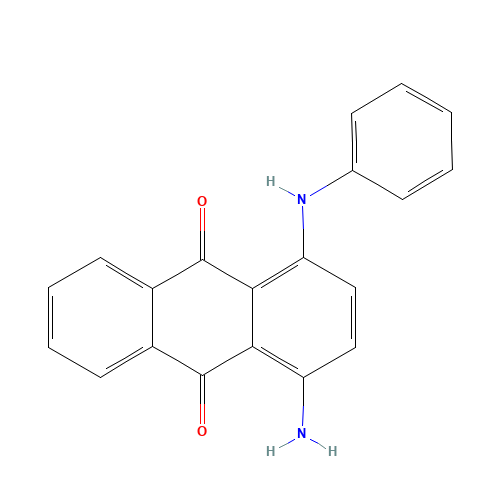 1-AMINO-4-ANILINOANTHRAQUINONE (CAS: 4395-65-7) - Chemical Structure and Molecular Formula 