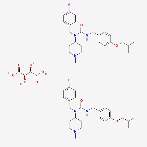 (2R,3R)-2,3-dihydroxybutanedioic acid;1-[(4-fluorophenyl)methyl]-1-(1-methylpiperidin-4-yl)-3-[[4-(2-methylpropoxy)phenyl]methyl]urea (CAS: 706782-28-7) - Related Chemical Product