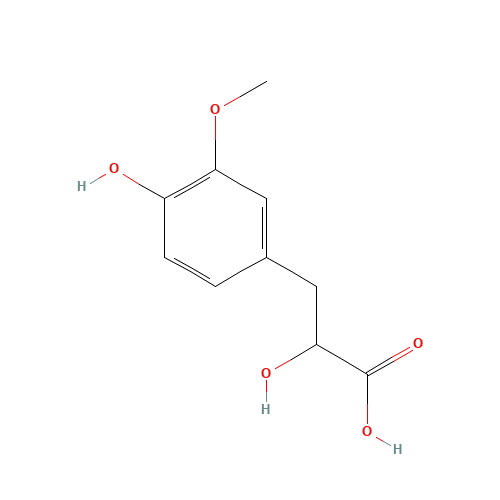 2-hydroxy-3-(4-hydroxy-3-methoxyphenyl)propanoic acid (CAS: 2475-56-1) - Chemical Structure and Molecular Formula 