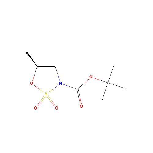 tert-butyl (5S)-5-methyl-2,2-dioxooxathiazolidine-3-carboxylate (CAS: 396074-50-3) - Chemical Structure and Molecular Formula 