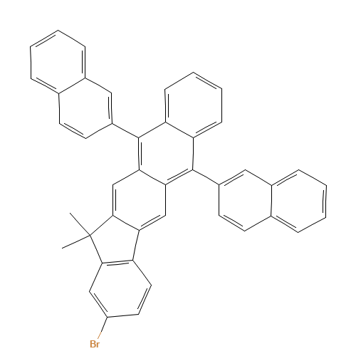 2-bromo-13,13-dimethyl-6,11-di(naphthalen-2-yl)-13h-indeno[1,2-b]anthracene (CAS: 1196107-75-1) - Related Chemical Product
