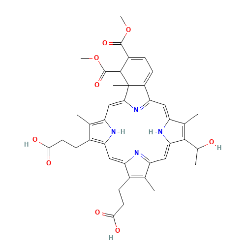 23H,25H-Benzo[b]porphine-9,13-dipropanoicacid,4,4a-dihydro-18- -3,4-bis -4a,8,14,19-tetramethyl- (CAS: 250230-54-7) - Chemical Structure and Molecular Formula 
