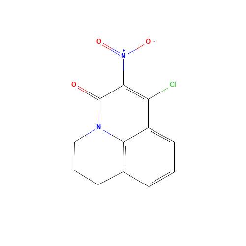 7-chloro-6-nitro-2,3-dihydro-1H,5H-pyrido[3,2,1-ij]quinolin-5-one (CAS: 110254-65-4) - Chemical Structure and Molecular Formula 