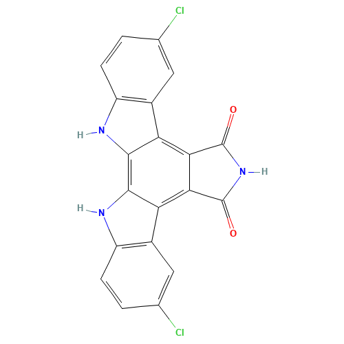 12,13-Dihydro-3,9-dichloro-5H-Indolo[2,3-a]pyrrolo[3,4-c]carbazole-5,7(6H)-dione (CAS: 118458-60-9) - Related Chemical Product