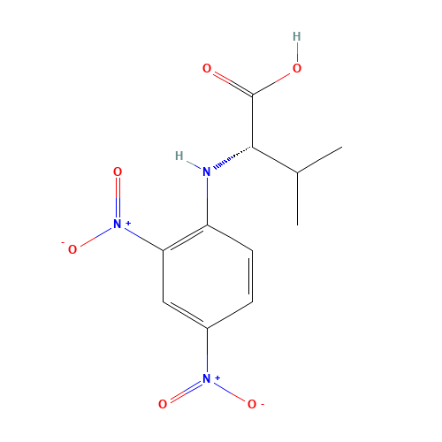 N-(2,4-Dinitrophenyl)-L-valine (CAS: 1694-97-9) - Chemical Structure and Molecular Formula 
