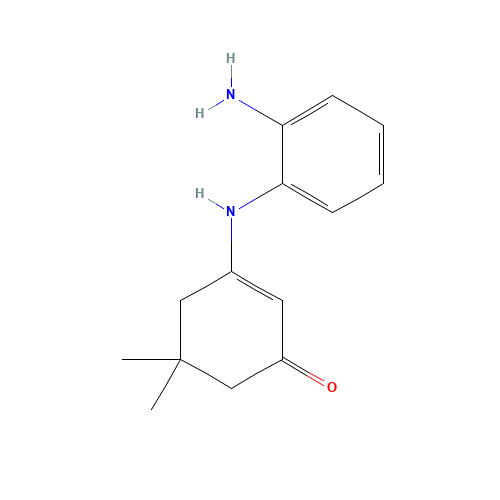 3-(2-aminoanilino)-5,5-dimethylcyclohex-2-en-1-one (CAS: 39222-69-0) - Chemical Structure and Molecular Formula 
