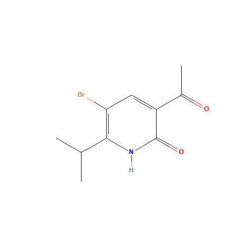 3-acetyl-5-bromo-6-propan-2-yl-1H-pyridin-2-one (CAS: 727384-79-4) - Chemical Structure and Molecular Formula 