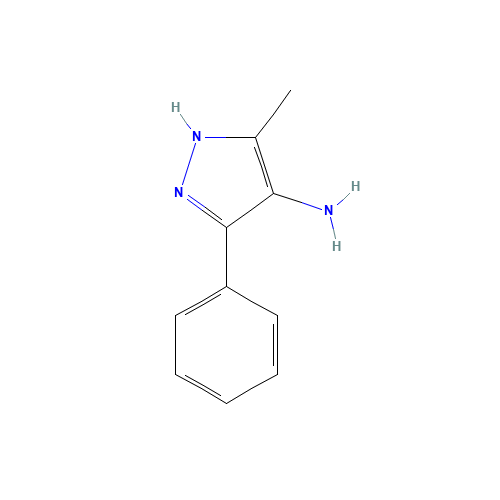 5-methyl-3-phenyl-1H-pyrazol-4-amine (CAS: 112884-51-2) - Chemical Structure and Molecular Formula 
