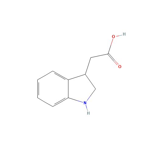 2-(2,3-dihydro-1H-indol-3-yl)acetic acid (CAS: 13083-41-5) - Chemical Structure and Molecular Formula 