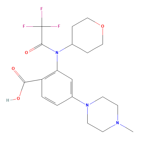 4-(4-methylpiperazin-1-yl)-2-[oxan-4-yl-(2,2,2-trifluoroacetyl)amino]benzoic acid (CAS: 1034975-61-5) - Related Chemical Product