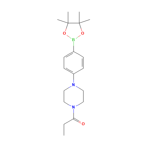 1-[4-[4-(4,4,5,5-tetramethyl-1,3,2-dioxaborolan-2-yl)phenyl]piperazin-1-yl]propan-1-one (CAS: 1415794-07-8) - Related Chemical Product