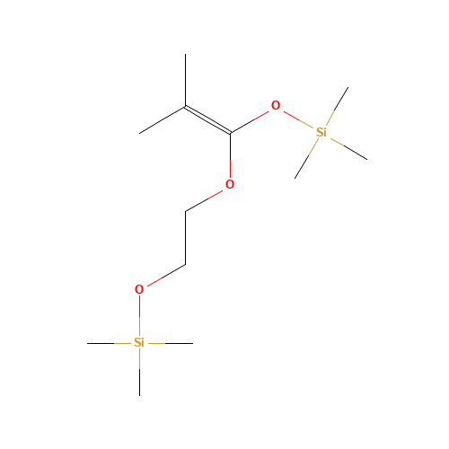trimethyl-[2-methyl-1-(2-trimethylsilyloxyethoxy)prop-1-enoxy]silane (CAS: 85248-36-8) - Chemical Structure and Molecular Formula 