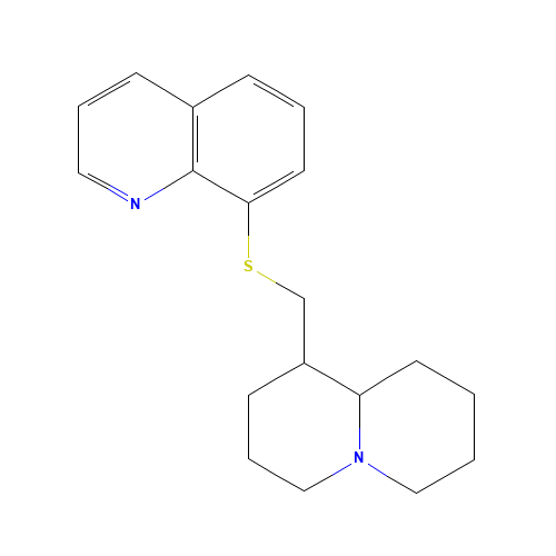 8-(2,3,4,6,7,8,9,9a-octahydro-1H-quinolizin-1-ylmethylsulfanyl)quinoline (CAS: 780792-70-3) - Related Chemical Product