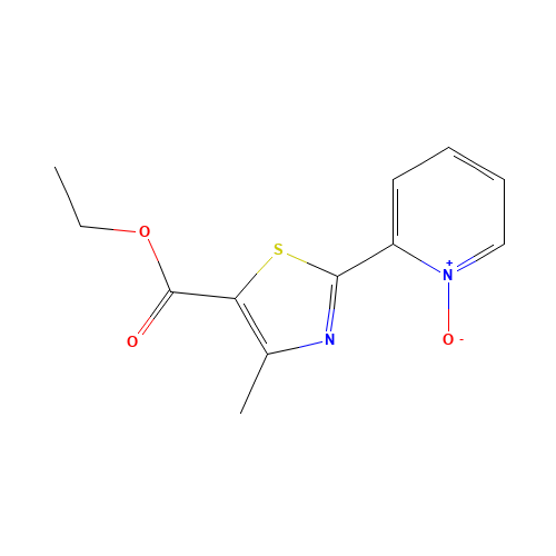 ethyl 4-methyl-2-(1-oxidopyridin-1-ium-2-yl)-1,3-thiazole-5-carboxylate (CAS: 1432592-51-2) - Chemical Structure and Molecular Formula 