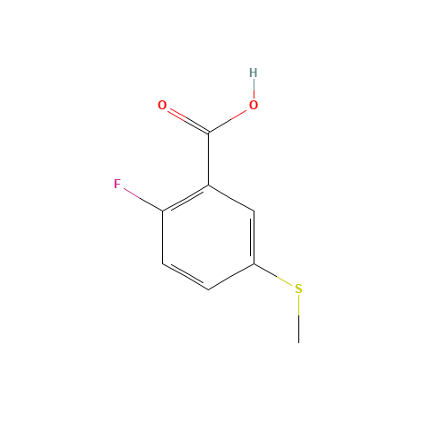 2-fluoro-5-methylsulfanylbenzoic acid (CAS: 57318-98-6) - Chemical Structure and Molecular Formula 