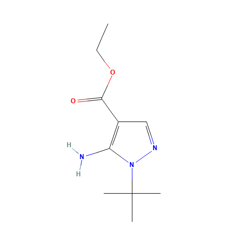 ethyl 5-amino-1-tert-butylpyrazole-4-carboxylate (CAS: 112779-14-3) - Chemical Structure and Molecular Formula 