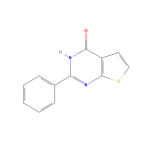 2-phenyl-3H-thieno[2,3-d]pyrimidin-4-one (CAS: 56843-76-6) - Chemical Structure and Molecular Formula 