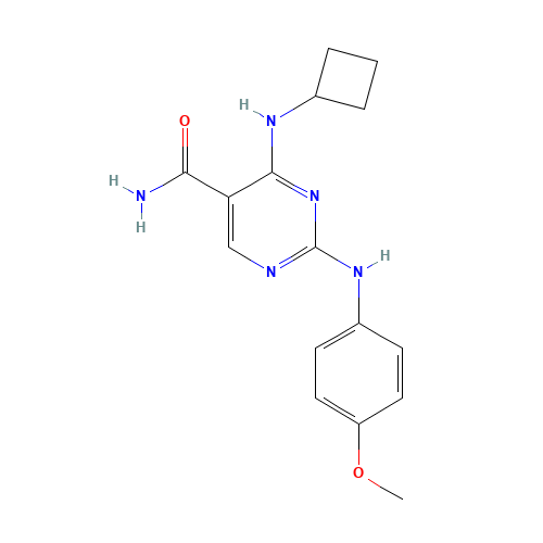 4-(cyclobutylamino)-2-(4-methoxyanilino)pyrimidine-5-carboxamide (CAS: 1198301-97-1) - Related Chemical Product