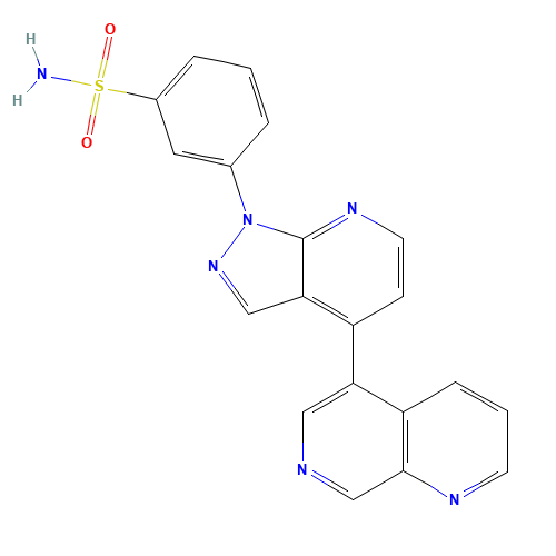 3-[4-(1,7-naphthyridin-5-yl)pyrazolo[3,4-b]pyridin-1-yl]benzenesulfonamide (CAS: 1375143-37-5) - Related Chemical Product