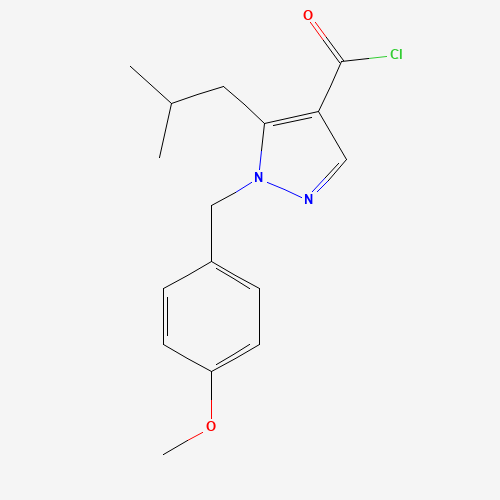 1-[(4-methoxyphenyl)methyl]-5-(2-methylpropyl)pyrazole-4-carbonyl chloride (CAS: 1235313-69-5) - Related Chemical Product