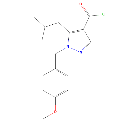 1-[(4-methoxyphenyl)methyl]-5-(2-methylpropyl)pyrazole-4-carbonyl chloride (CAS: 1235313-69-5) - Related Chemical Product