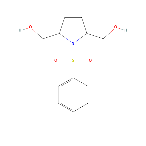 [5-(hydroxymethyl)-1-(4-methylphenyl)sulfonylpyrrolidin-2-yl]methanol (CAS: 92198-73-7) - Chemical Structure and Molecular Formula 