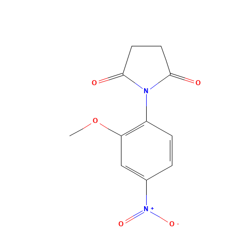 1-(2-methoxy-4-nitrophenyl)pyrrolidine-2,5-dione (CAS: 403810-62-8) - Chemical Structure and Molecular Formula 