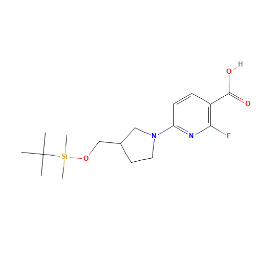 6-[3-[[tert-butyl(dimethyl)silyl]oxymethyl]pyrrolidin-1-yl]-2-fluoropyridine-3-carboxylic acid (CAS: 1228666-21-4) - Related Chemical Product