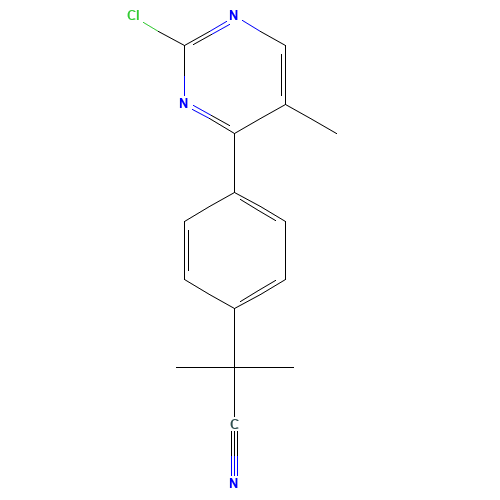 2-[4-(2-chloro-5-methylpyrimidin-4-yl)phenyl]-2-methylpropanenitrile (CAS: 1341200-65-4) - Related Chemical Product
