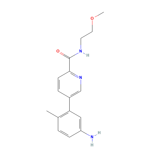 5-(5-amino-2-methylphenyl)-N-(2-methoxyethyl)pyridine-2-carboxamide (CAS: 1207878-08-7) - Chemical Structure and Molecular Formula 