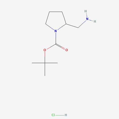 tert-butyl 2-(aminomethyl)pyrrolidine-1-carboxylate;hydrochloride (CAS: 1188263-74-2) - Chemical Structure and Molecular Formula 