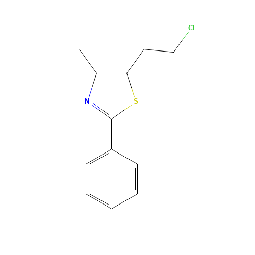 5-(2-chloroethyl)-4-methyl-2-phenyl-1,3-thiazole (CAS: 31299-92-0) - Chemical Structure and Molecular Formula 