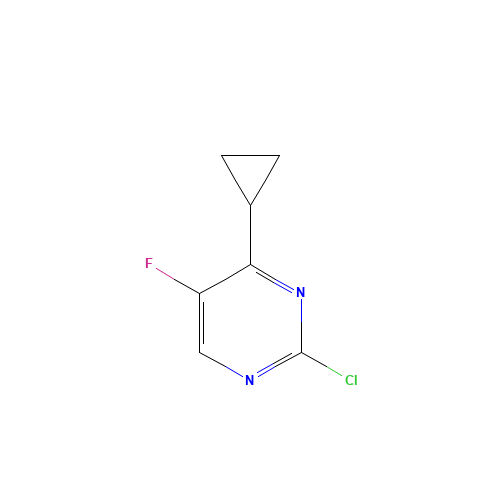 2-chloro-4-cyclopropyl-5-fluoropyrimidine (CAS: 1312535-71-9) - Chemical Structure and Molecular Formula 