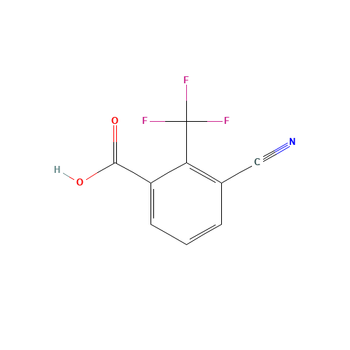 3-cyano-2-(trifluoromethyl)benzoic acid (CAS: 1227578-90-6) - Chemical Structure and Molecular Formula 