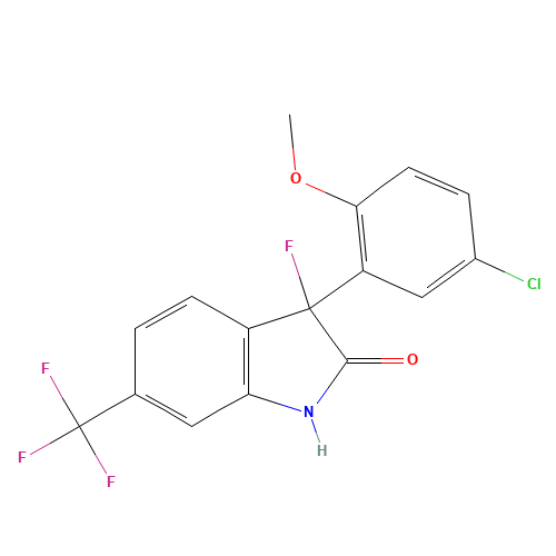 3-(5-chloro-2-methoxyphenyl)-3-fluoro-6-(trifluoromethyl)-1H-indol-2-one (CAS: 183720-28-7) - Related Chemical Product