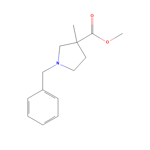 methyl 1-benzyl-3-methylpyrrolidine-3-carboxylate (CAS: 885962-77-6) - Chemical Structure and Molecular Formula 