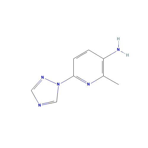 2-methyl-6-(1,2,4-triazol-1-yl)pyridin-3-amine (CAS: 1001067-59-9) - Chemical Structure and Molecular Formula 