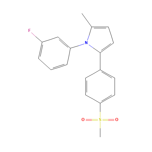 1-(3-fluorophenyl)-2-methyl-5-(4-methylsulfonylphenyl)pyrrole (CAS: 959632-70-3) - Chemical Structure and Molecular Formula 