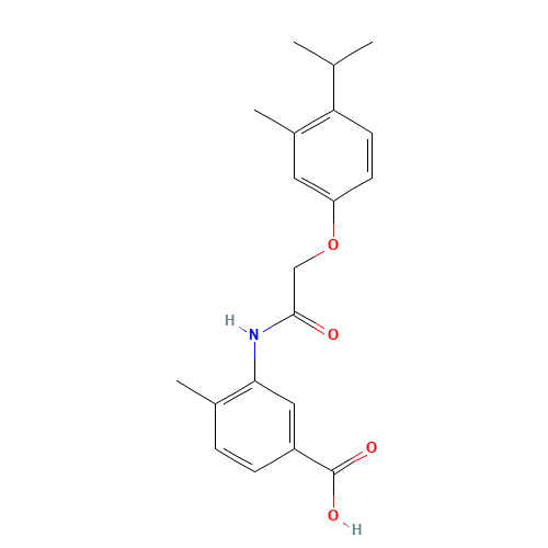 4-methyl-3-[[2-(3-methyl-4-propan-2-ylphenoxy)acetyl]amino]benzoic acid (CAS: 649773-96-6) - Related Chemical Product