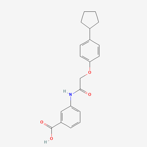 3-[[2-(4-cyclopentylphenoxy)acetyl]amino]benzoic acid (CAS: 649773-73-9) - Related Chemical Product