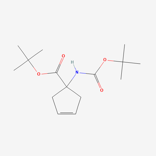 tert-butyl 1-[(2-methylpropan-2-yl)oxycarbonylamino]cyclopent-3-ene-1-carboxylate (CAS: 521964-59-0) - Chemical Structure and Molecular Formula 