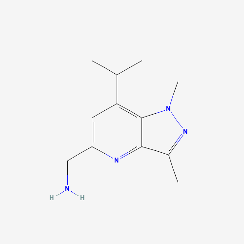 (1,3-dimethyl-7-propan-2-ylpyrazolo[4,3-b]pyridin-5-yl)methanamine (CAS: 1285387-70-3) - Chemical Structure and Molecular Formula 